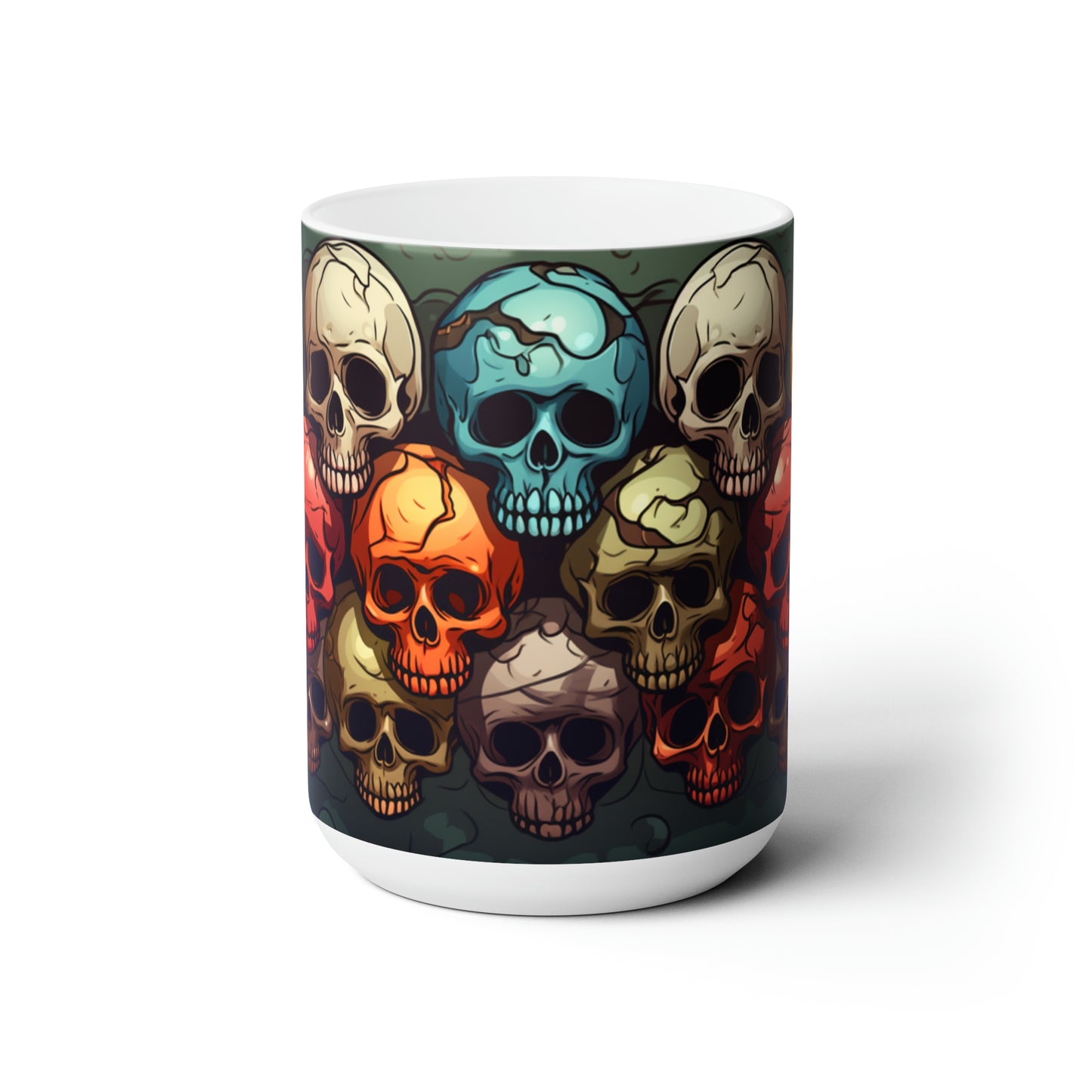 Colorful Skull Ceramic Mug 15oz