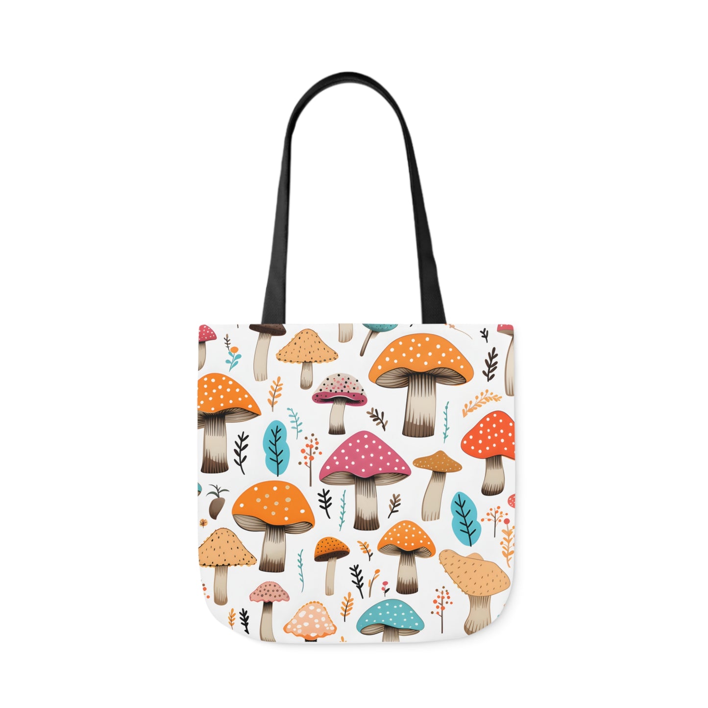 Colorful Mushroom Polyester Canvas Tote Bag (AOP)