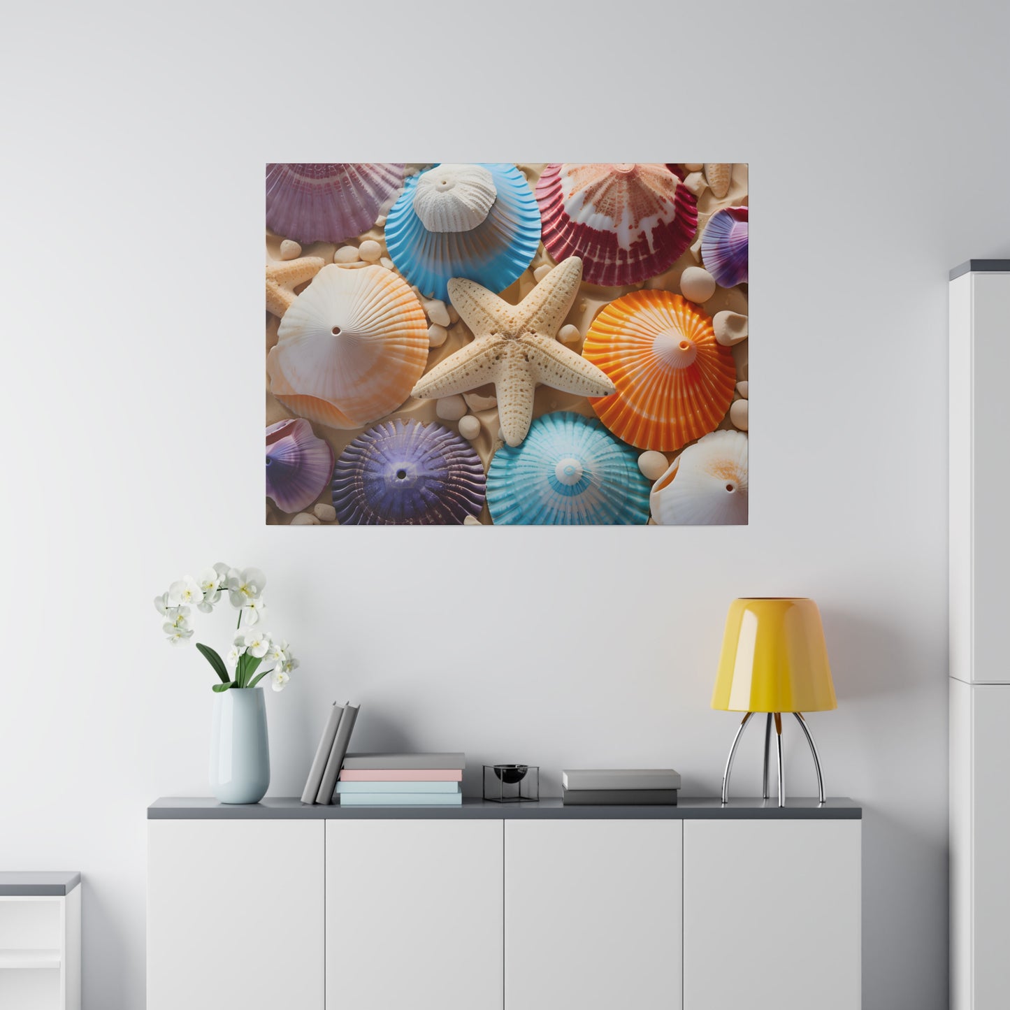 Starfish And Seashells Matte Canvas, Stretched, 0.75" pn004