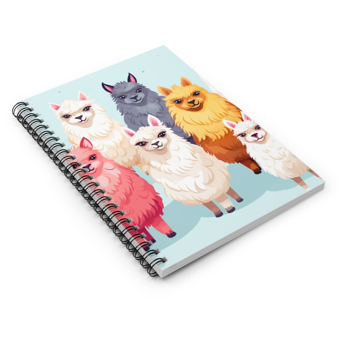 Colorful Llama Spiral Notebook - Ruled Line