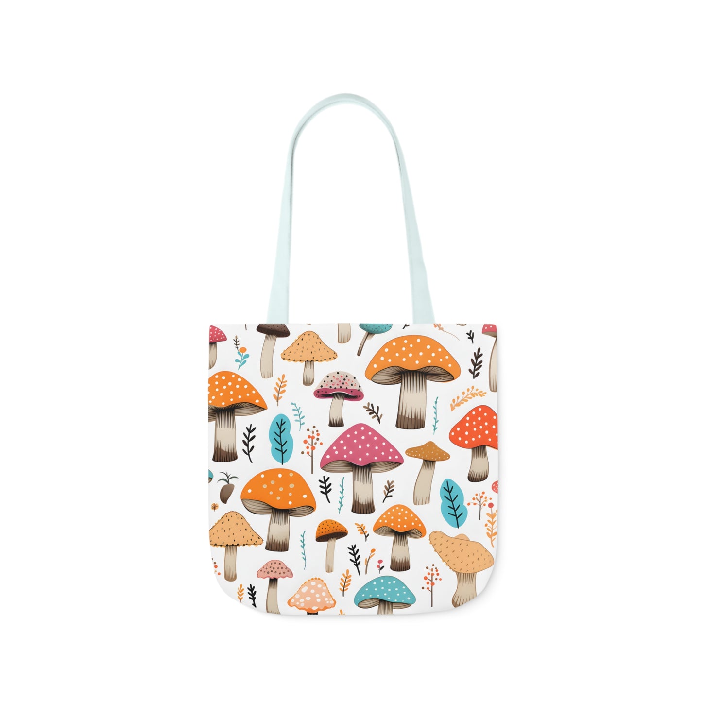 Colorful Mushroom Polyester Canvas Tote Bag (AOP)