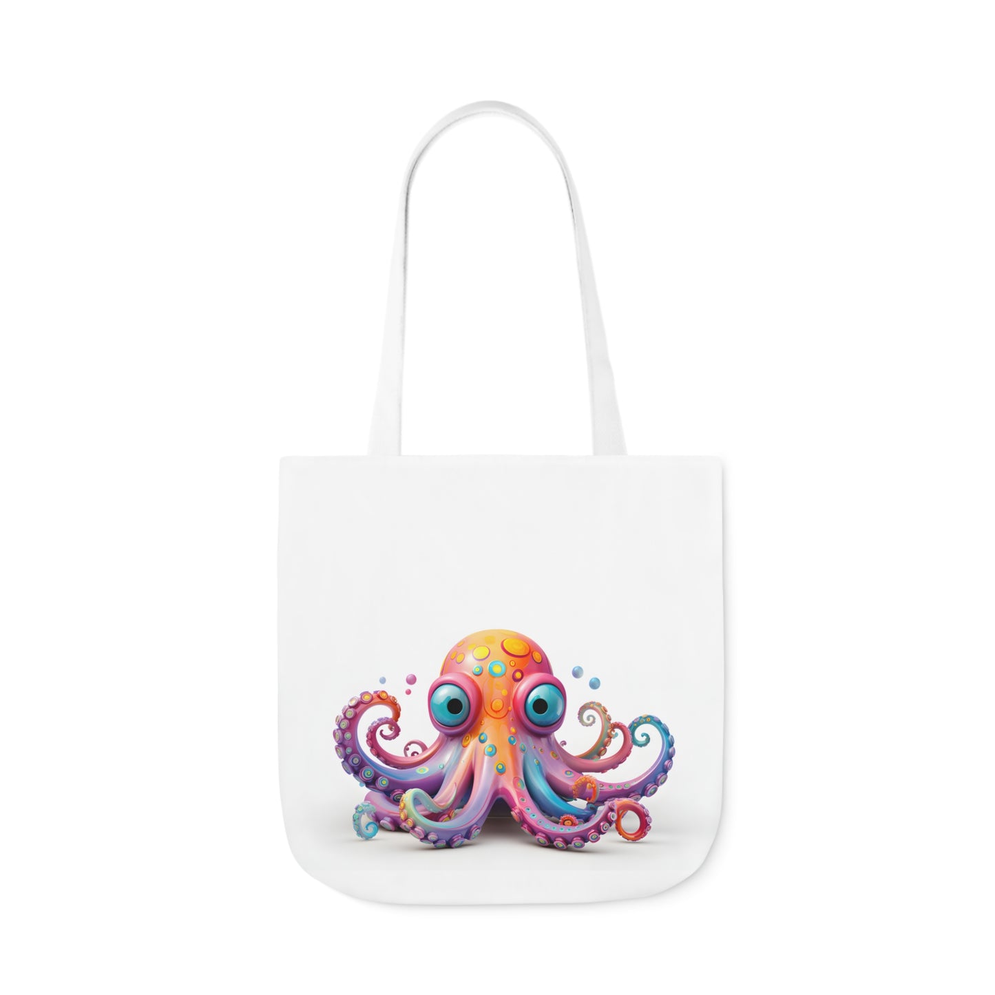Colorful Octopus Polyester Canvas Tote Bag (AOP)