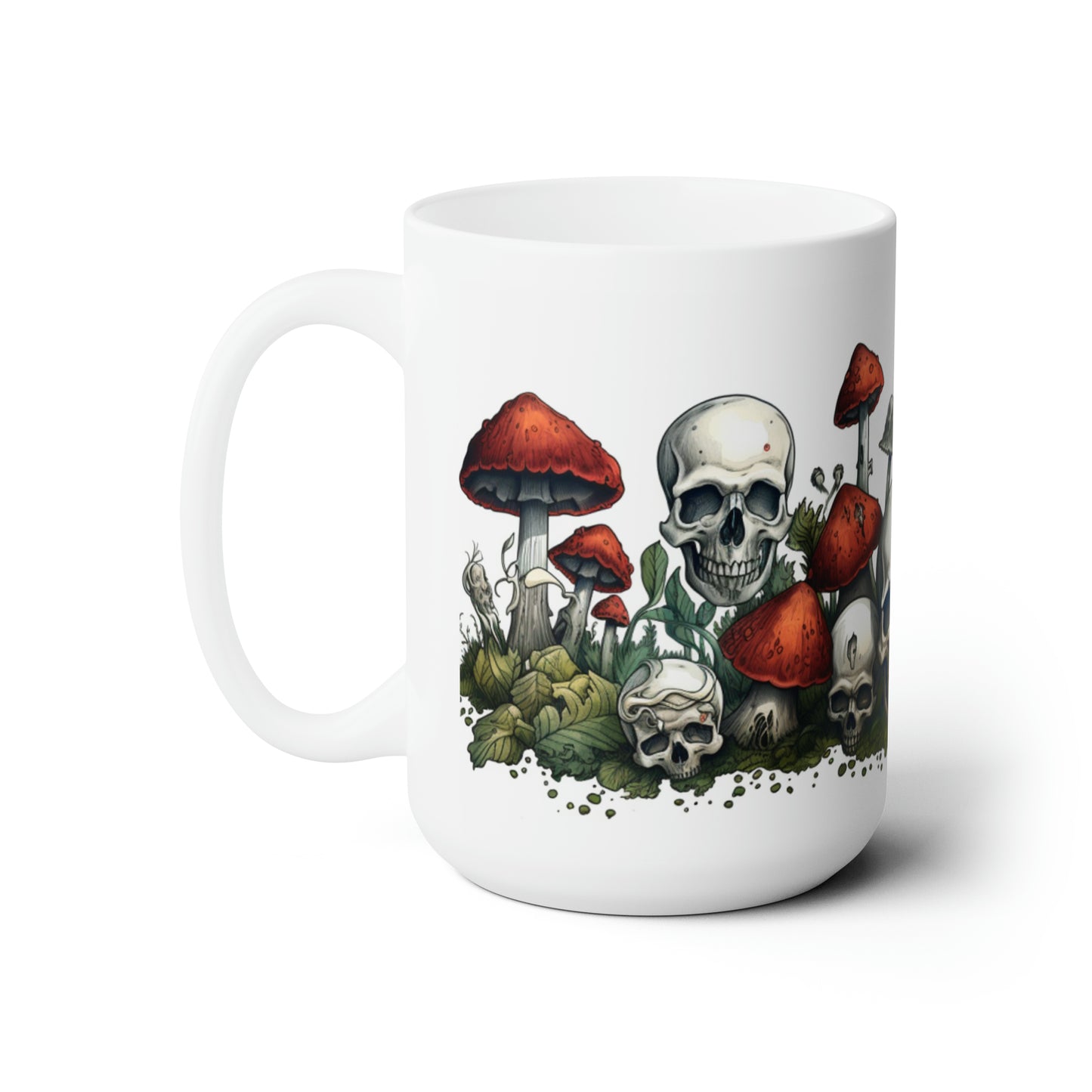 Skulls and Mushrooms Ceramic Mug 15oz