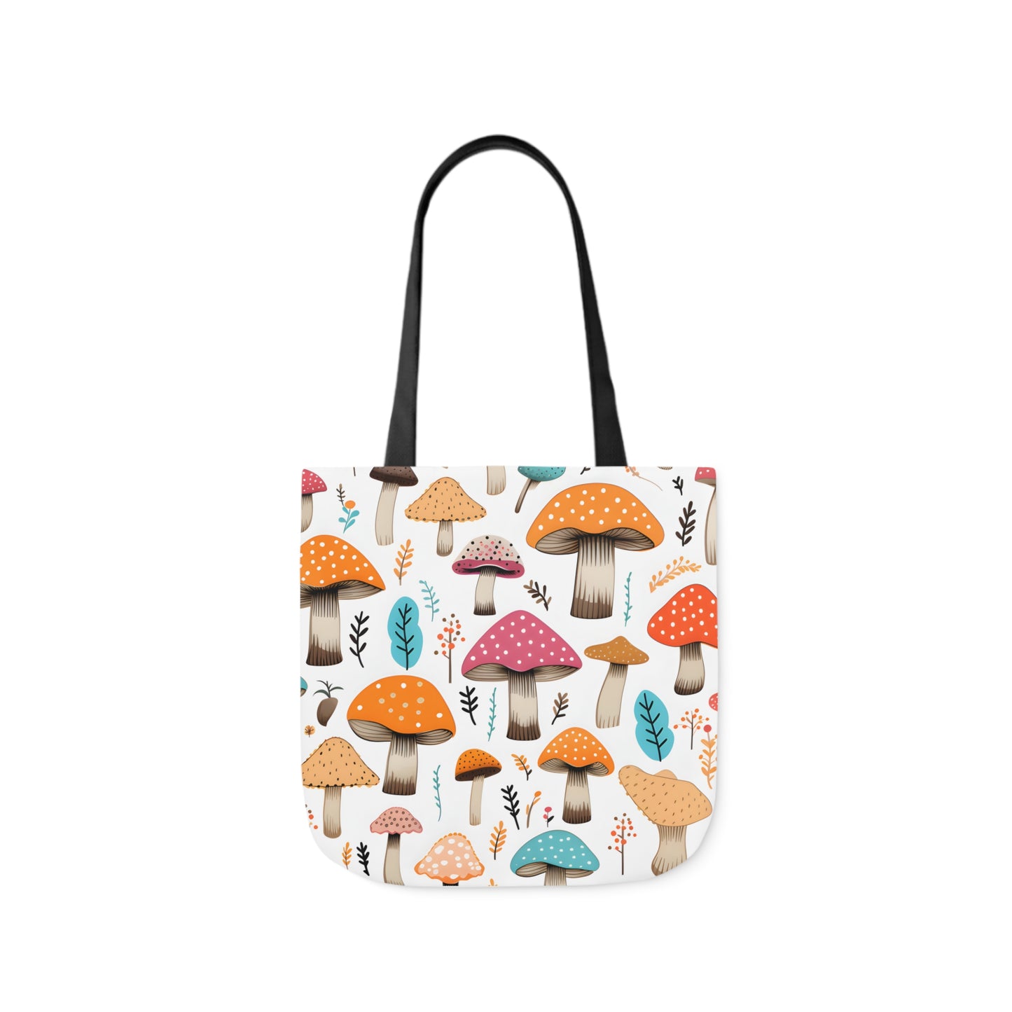 Colorful Mushroom Polyester Canvas Tote Bag (AOP)