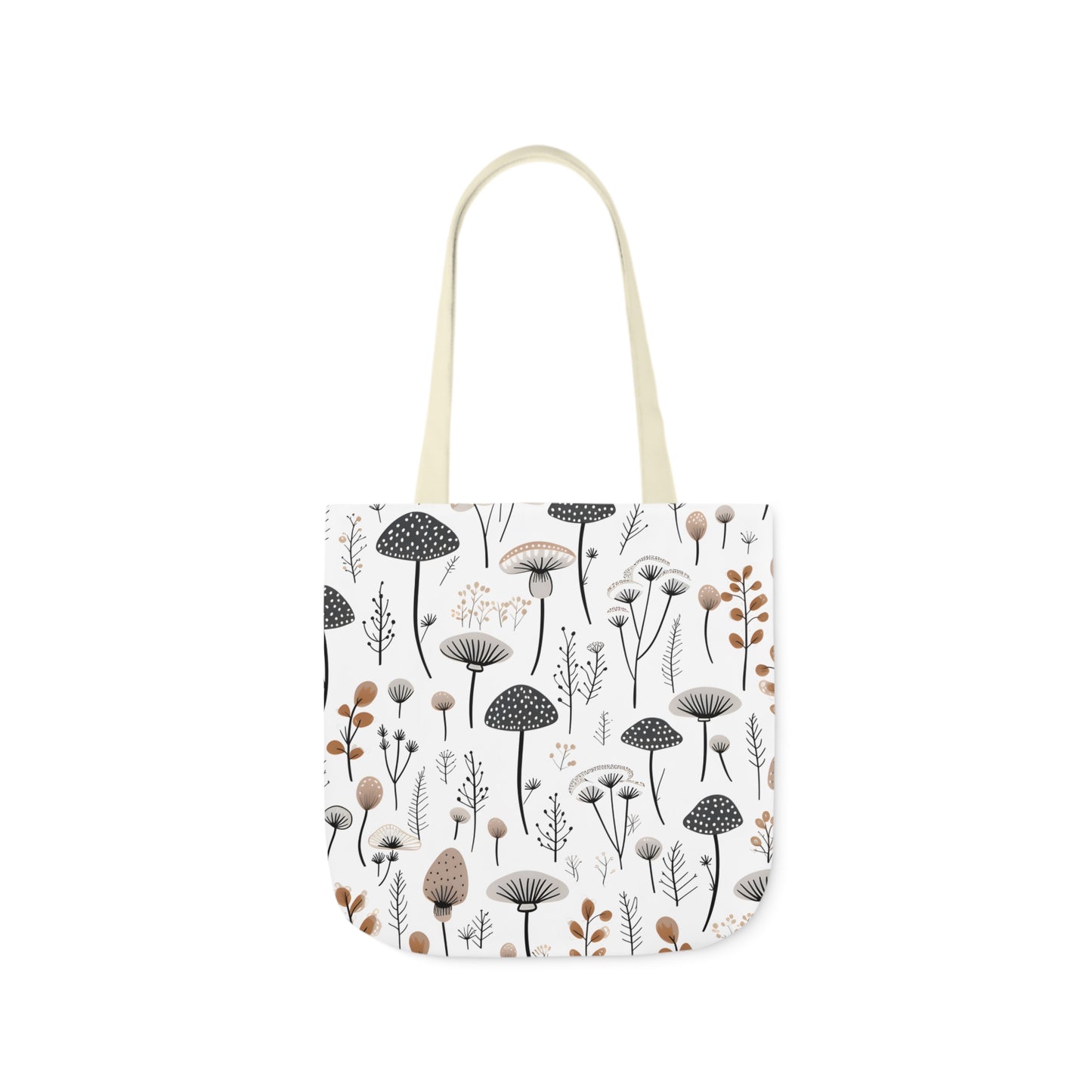 Plants and Mushrooms Polyester Canvas Tote Bag (AOP)