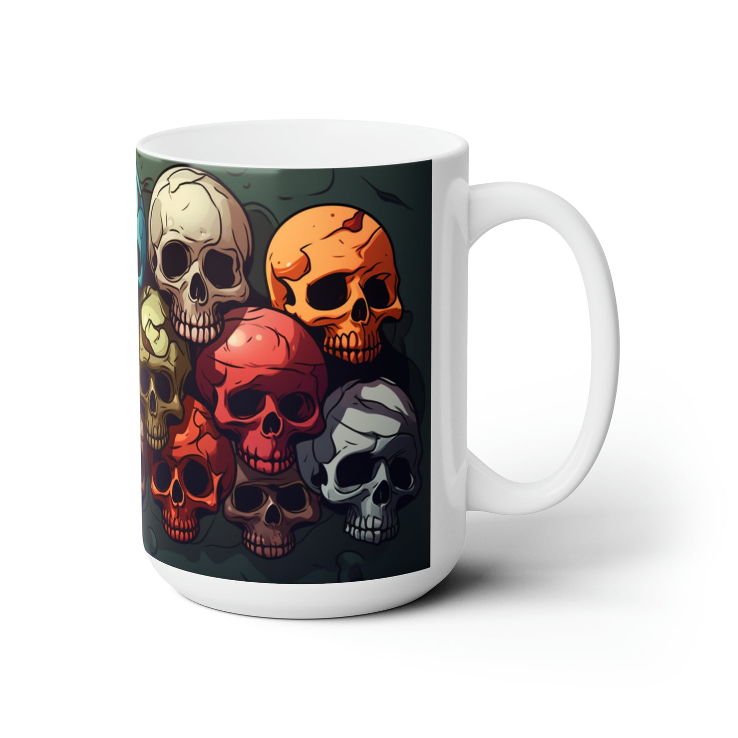 Colorful Skull Ceramic Mug 15oz