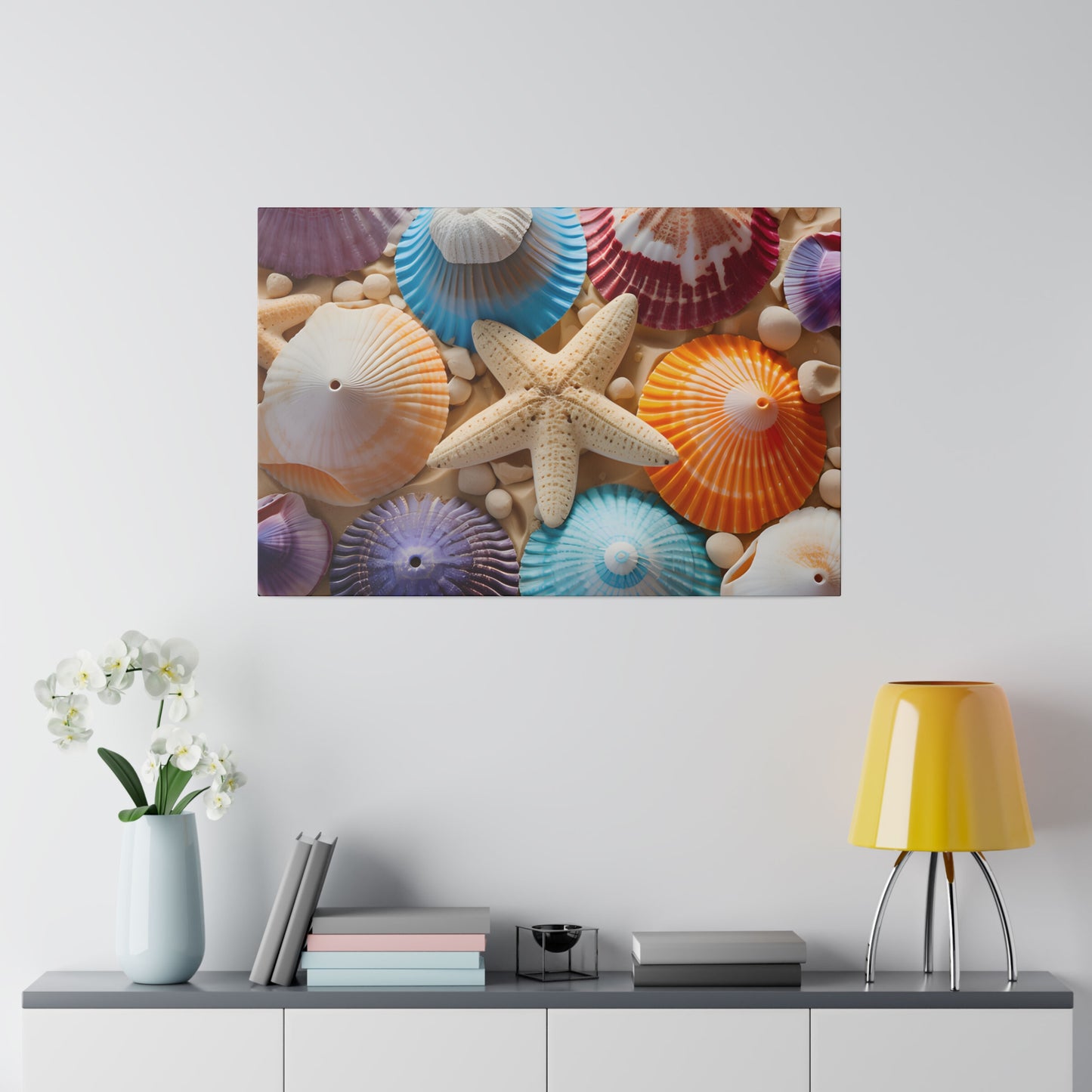 Starfish And Seashells Matte Canvas, Stretched, 0.75" pn004