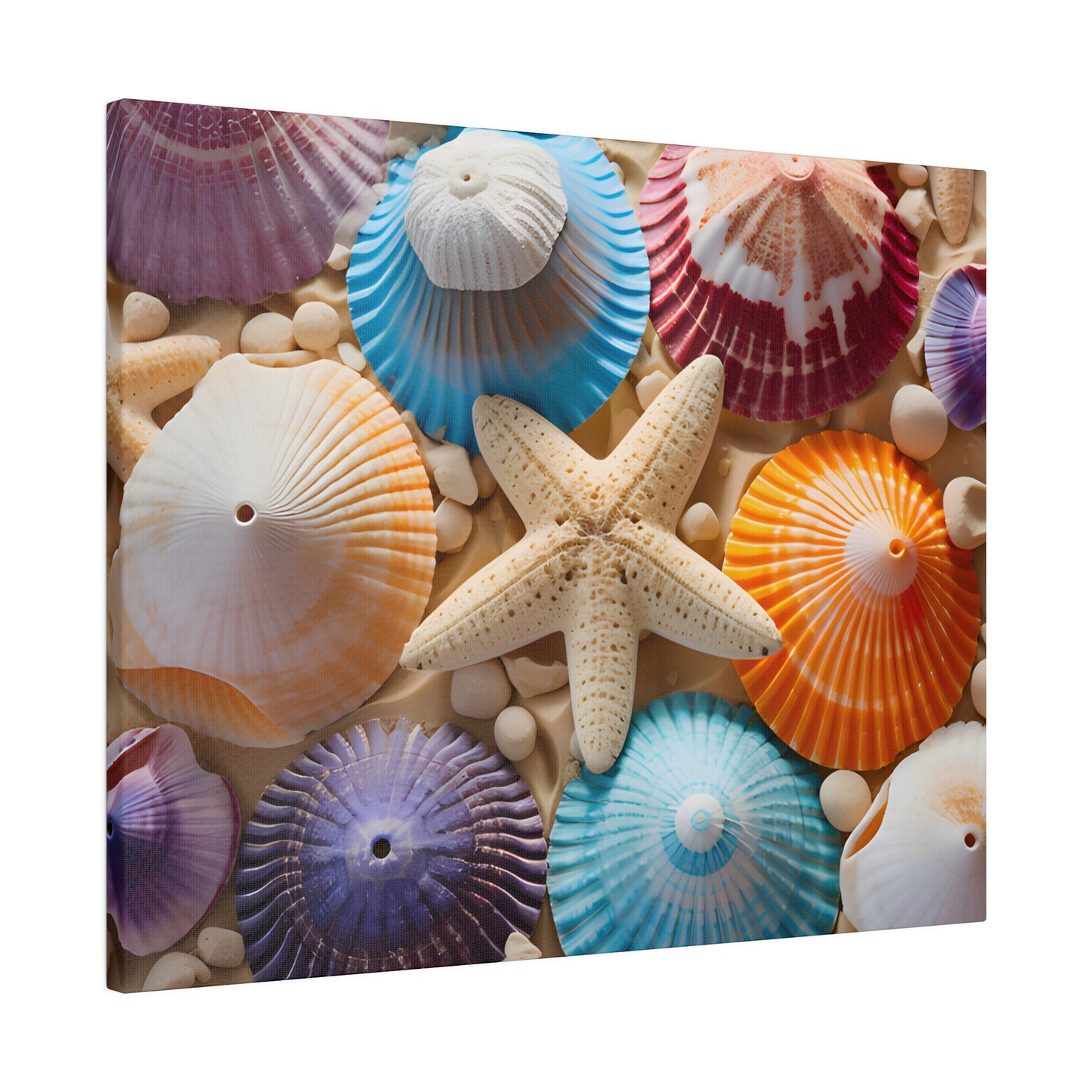 Starfish And Seashells Matte Canvas, Stretched, 0.75" pn004