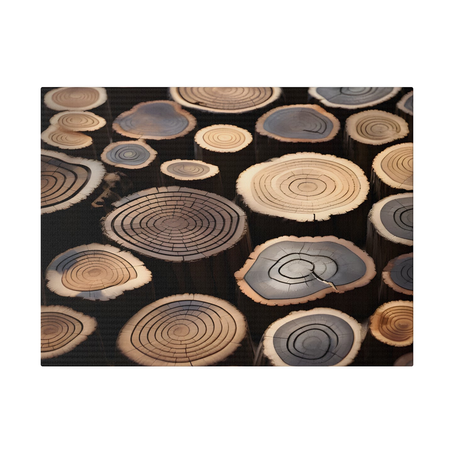 Wood Round Matte Canvas, Stretched, 0.75" pn015