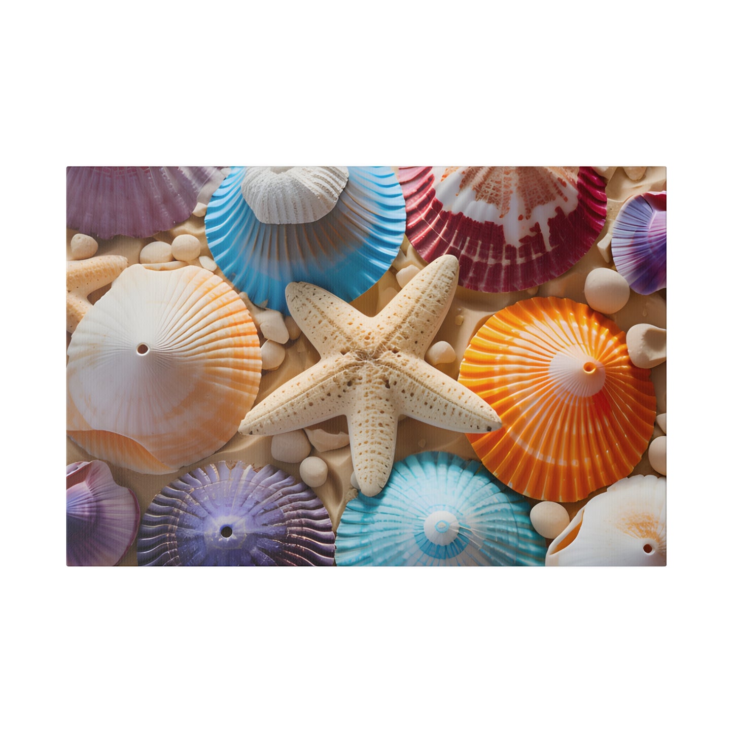 Starfish And Seashells Matte Canvas, Stretched, 0.75" pn004