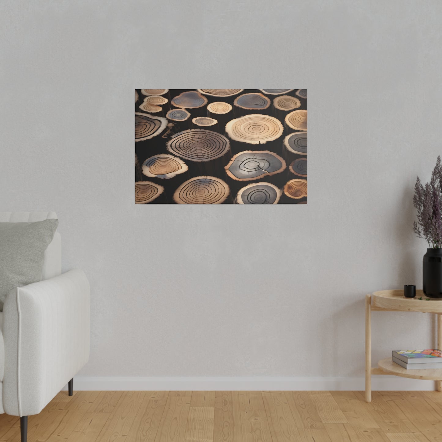 Wood Round Matte Canvas, Stretched, 0.75" pn015