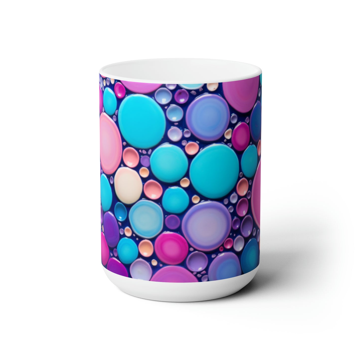 Colorful Polka Dot Ceramic Mug 15oz