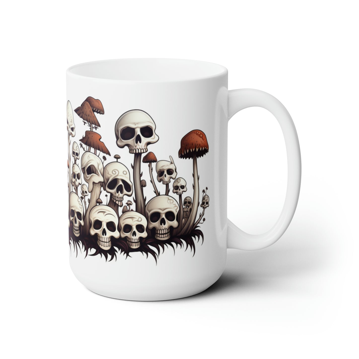 Skulls and mushrooms Ceramic Mug 15oz