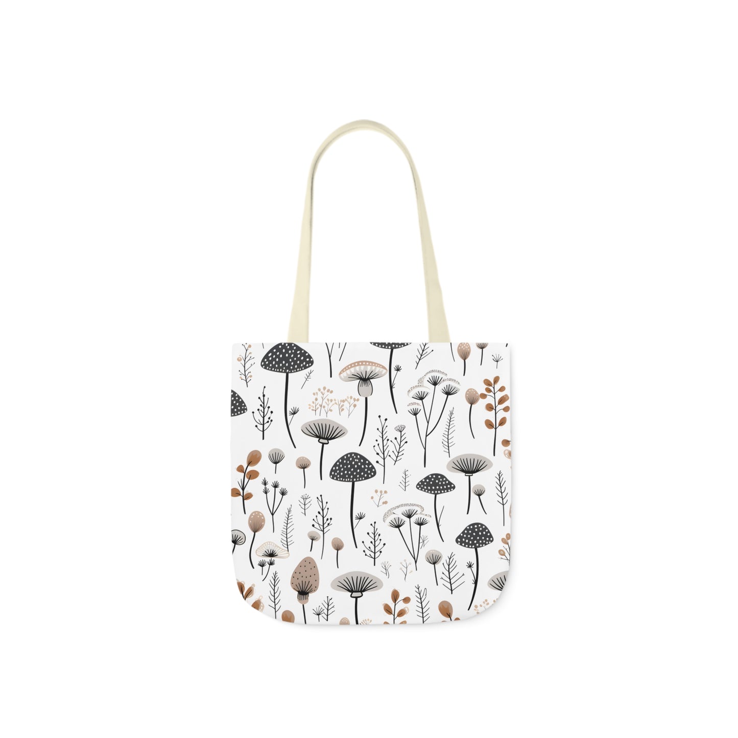 Plants and Mushrooms Polyester Canvas Tote Bag (AOP)