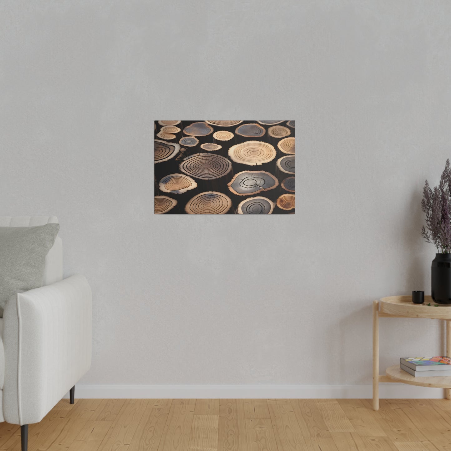 Wood Round Matte Canvas, Stretched, 0.75" pn015