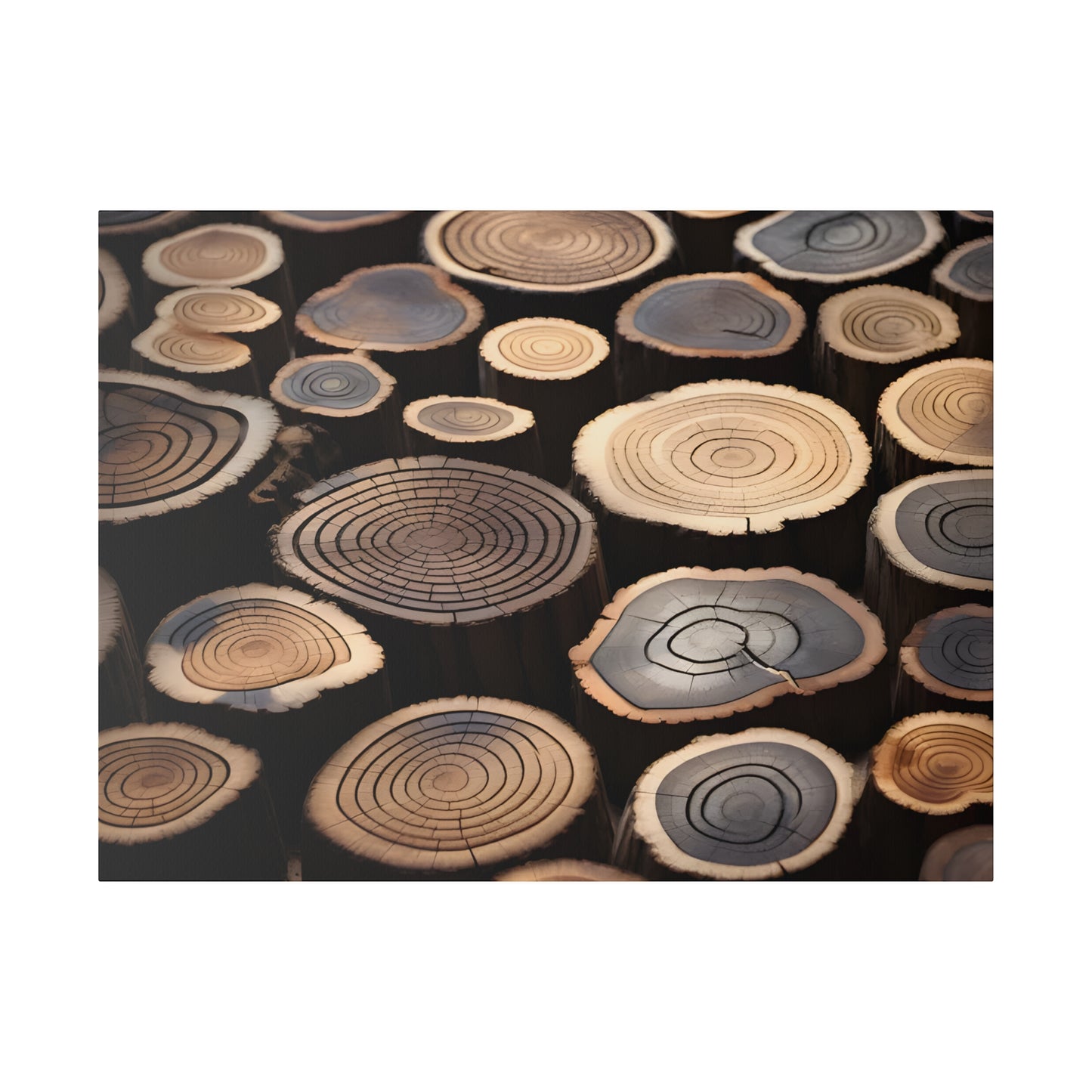 Wood Round Matte Canvas, Stretched, 0.75" pn015