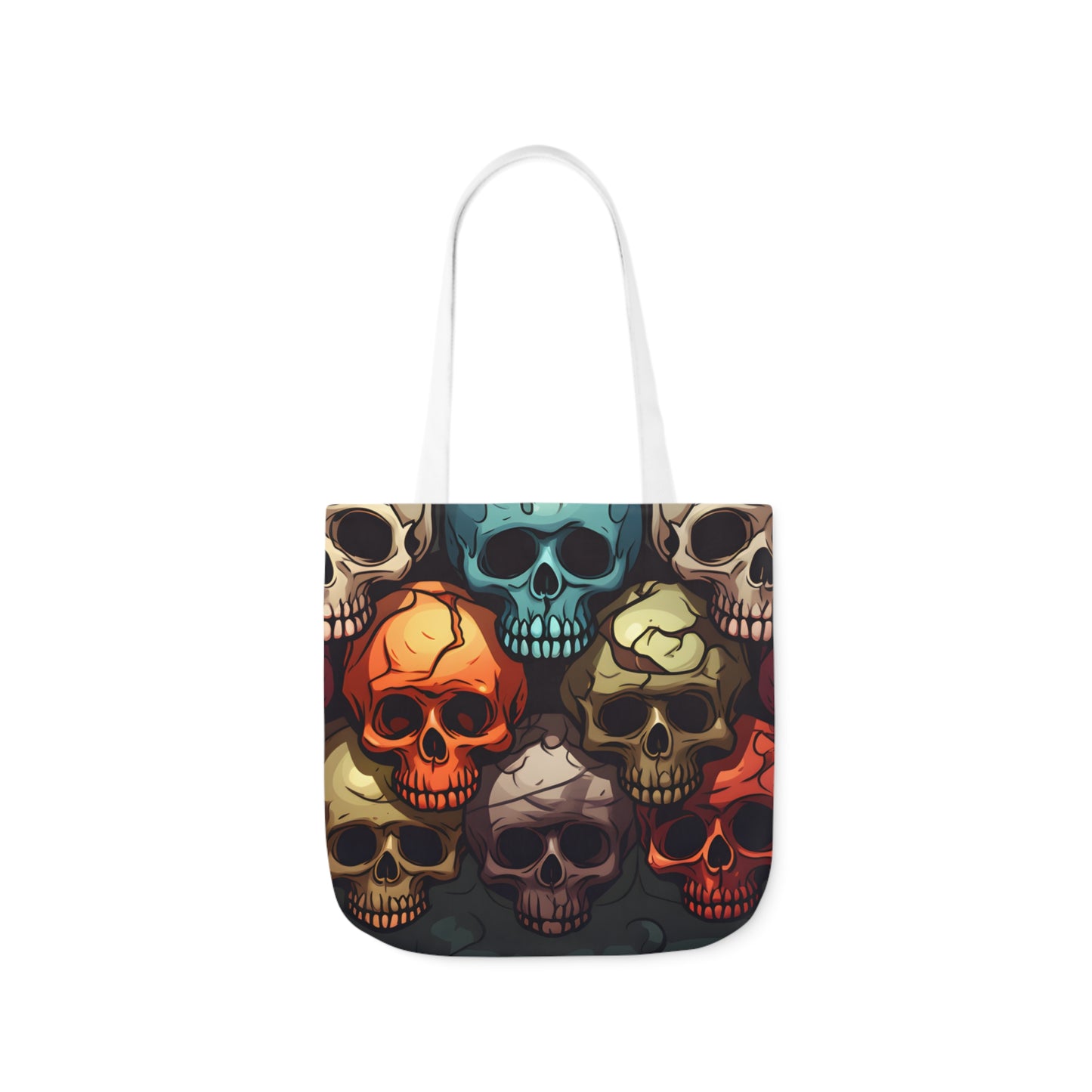 Colorful Skull Polyester Canvas Tote Bag (AOP)