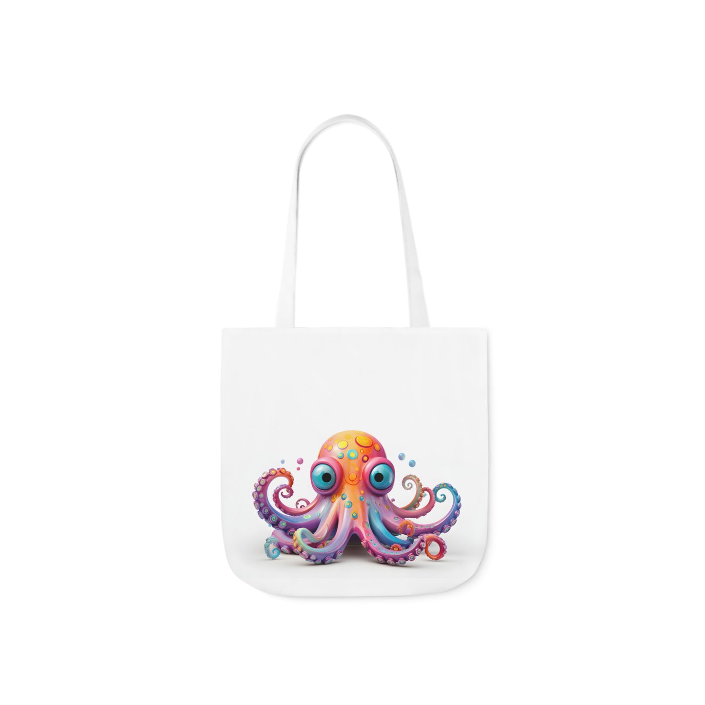 Colorful Octopus Polyester Canvas Tote Bag (AOP)