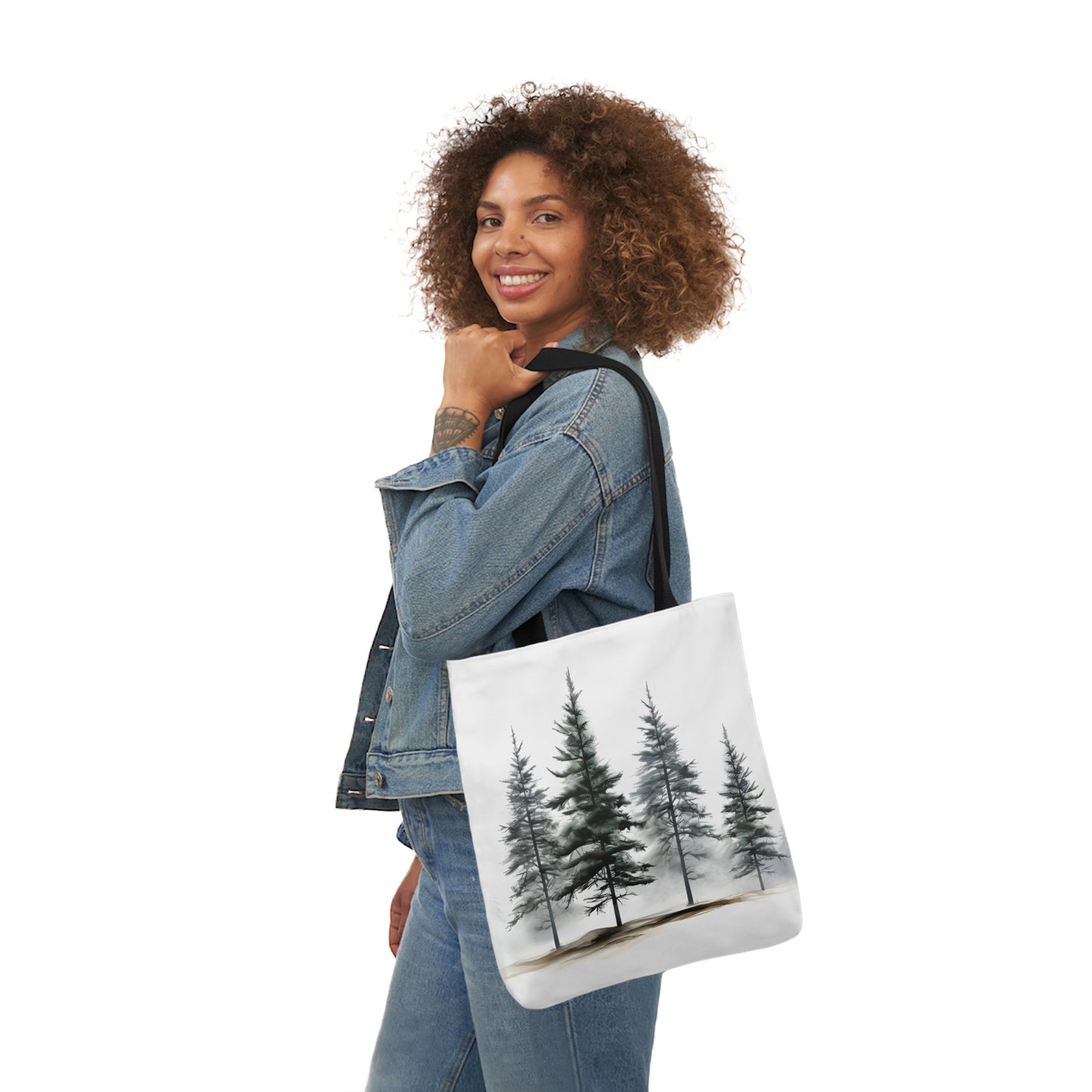 Pine Tree Polyester Canvas Tote Bag (AOP)