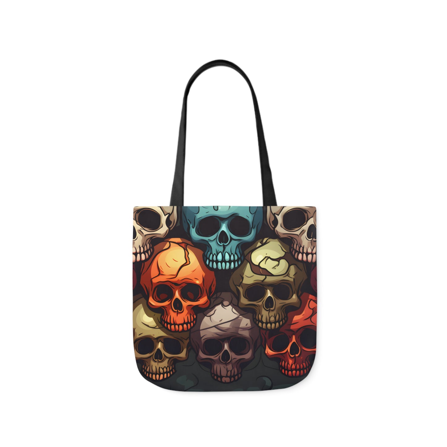 Colorful Skull Polyester Canvas Tote Bag (AOP)