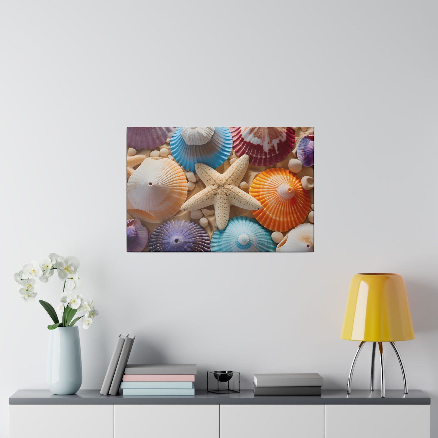 Starfish And Seashells Matte Canvas, Stretched, 0.75" pn004
