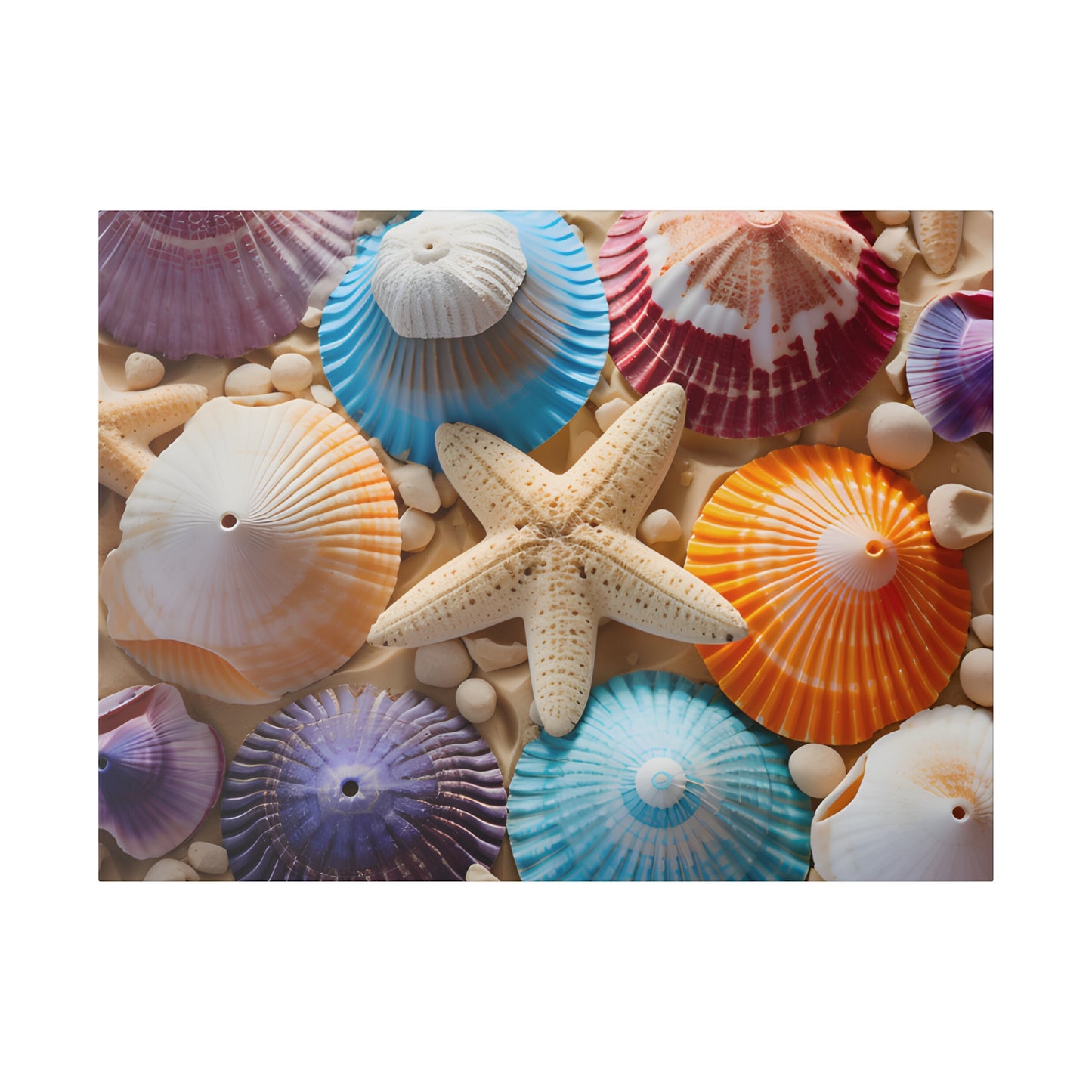 Starfish And Seashells Matte Canvas, Stretched, 0.75" pn004