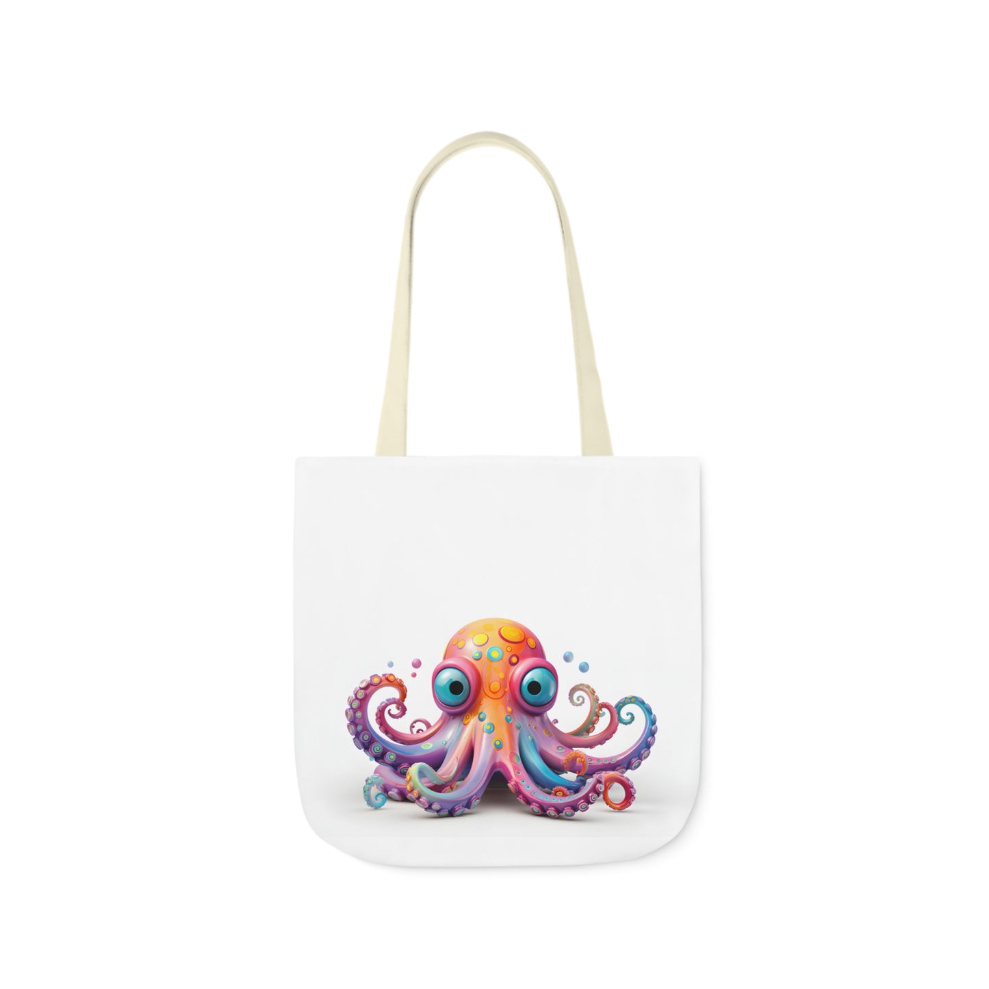 Colorful Octopus Polyester Canvas Tote Bag (AOP)