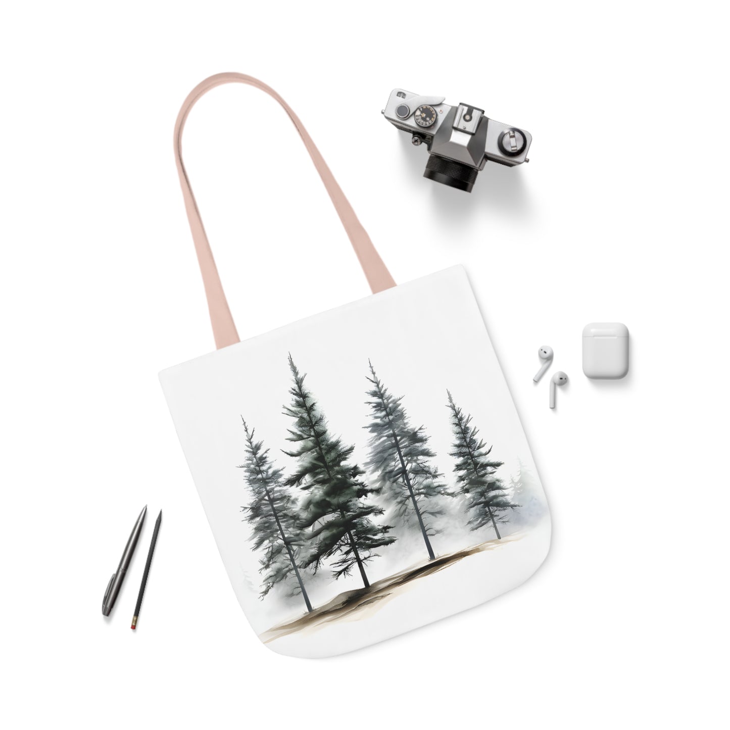 Pine Tree Polyester Canvas Tote Bag (AOP)