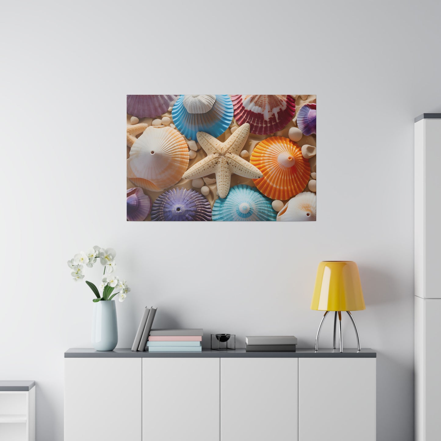 Starfish And Seashells Matte Canvas, Stretched, 0.75" pn004