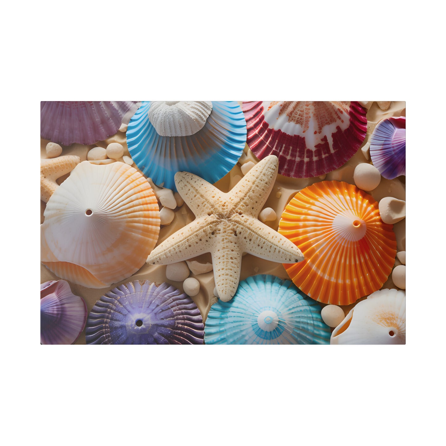 Starfish And Seashells Matte Canvas, Stretched, 0.75" pn004