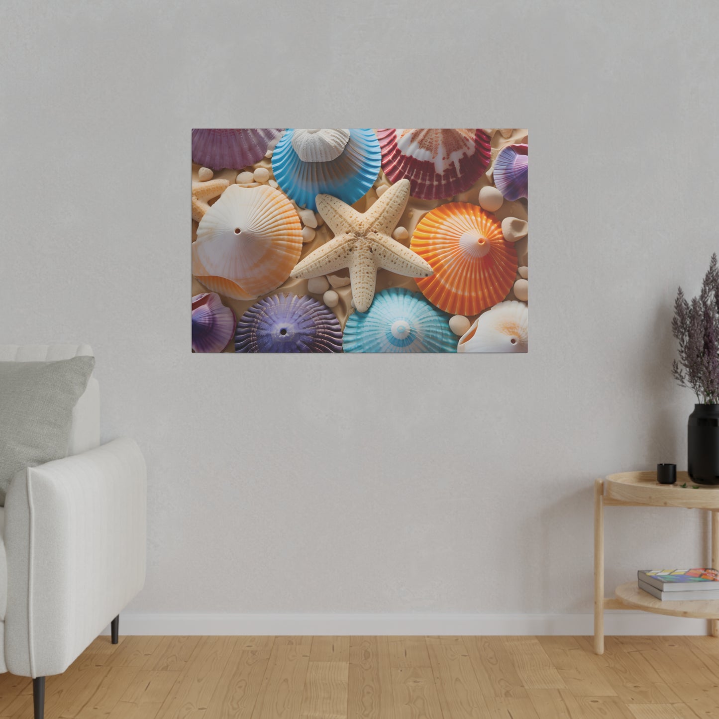 Starfish And Seashells Matte Canvas, Stretched, 0.75" pn004