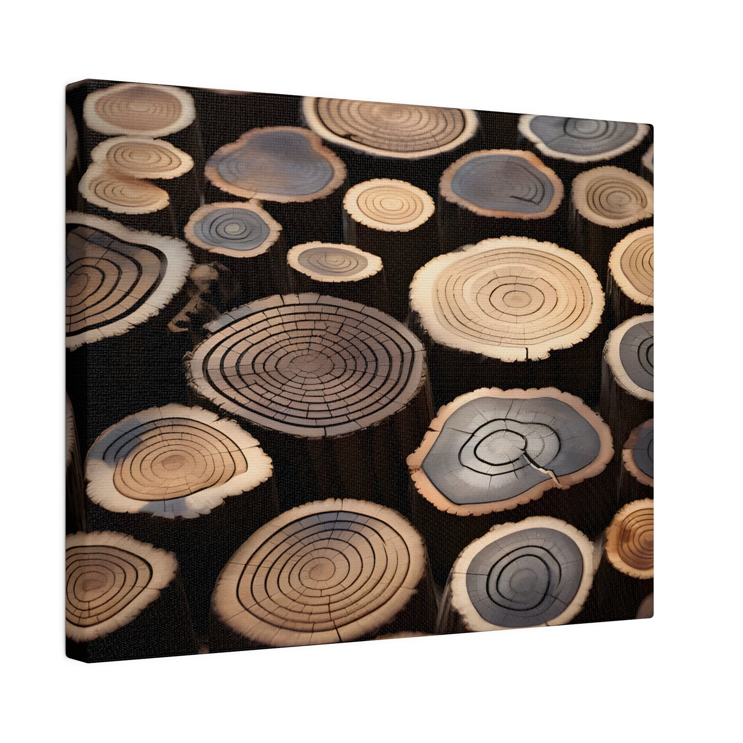 Wood Round Matte Canvas, Stretched, 0.75" pn015
