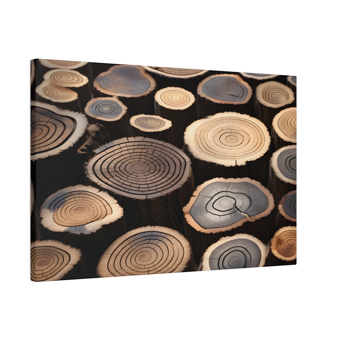 Wood Round Matte Canvas, Stretched, 0.75" pn015
