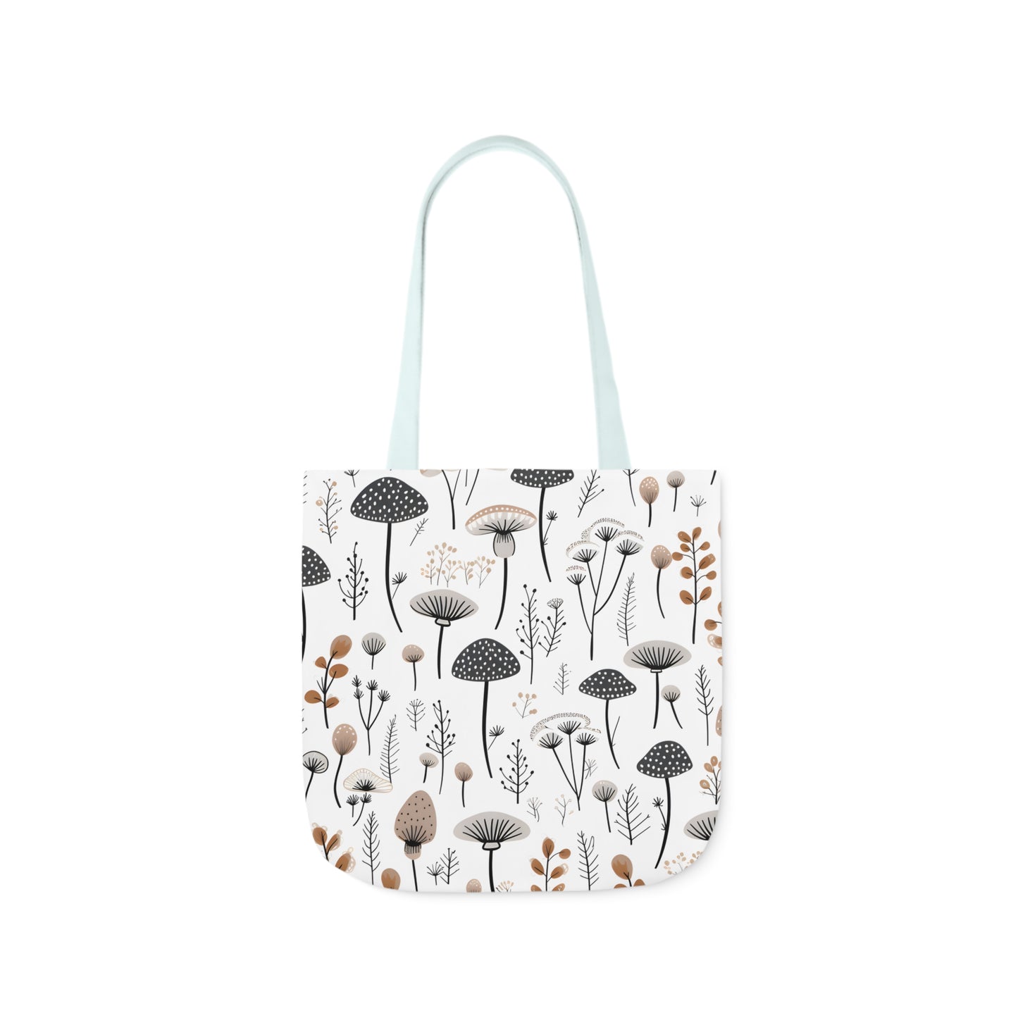 Plants and Mushrooms Polyester Canvas Tote Bag (AOP)