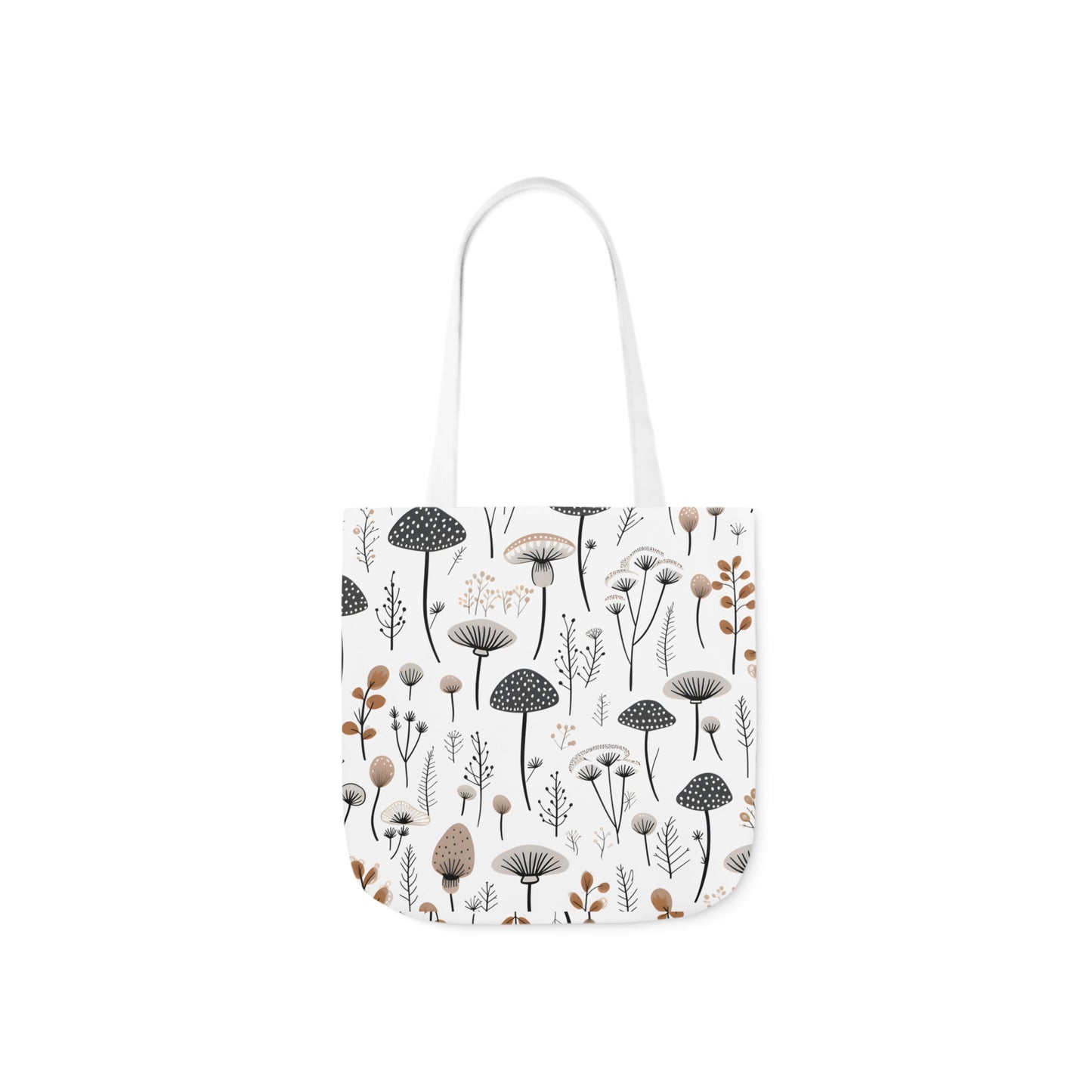 Plants and Mushrooms Polyester Canvas Tote Bag (AOP)