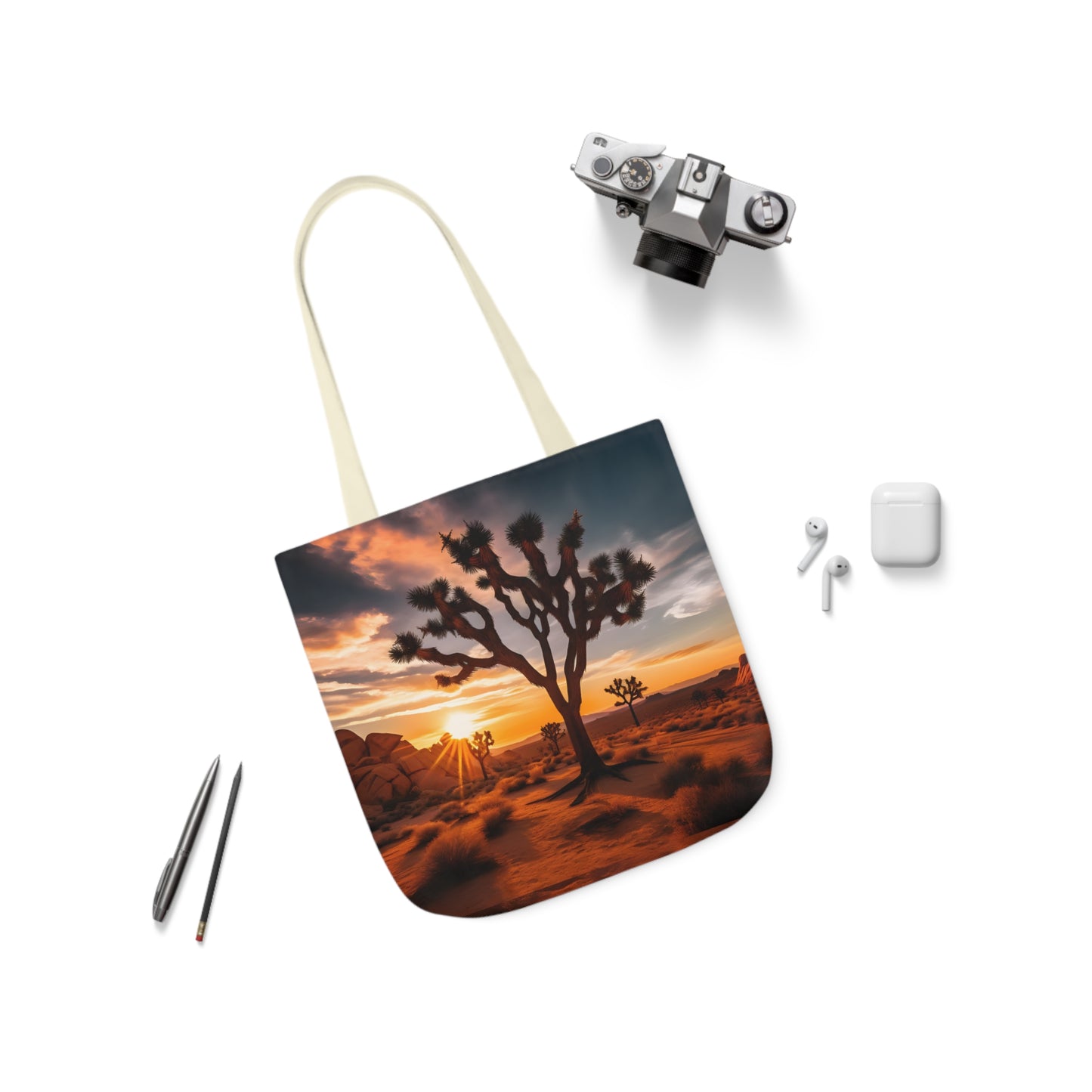 Joshua Tree Polyester Canvas Tote Bag (AOP)