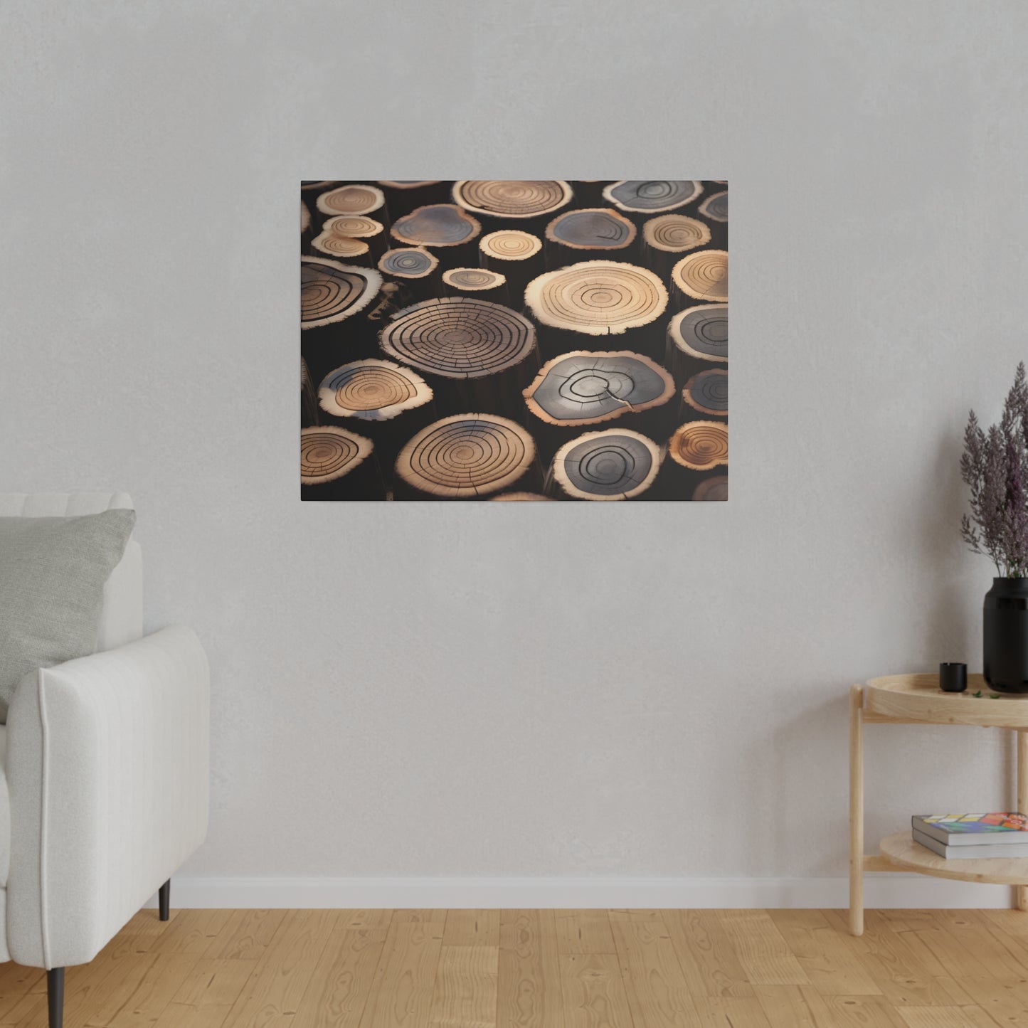 Wood Round Matte Canvas, Stretched, 0.75" pn015