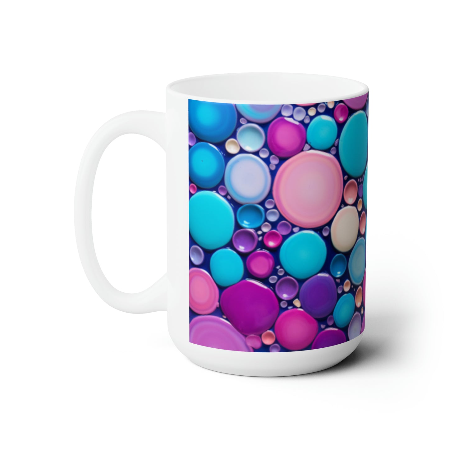 Colorful Polka Dot Ceramic Mug 15oz