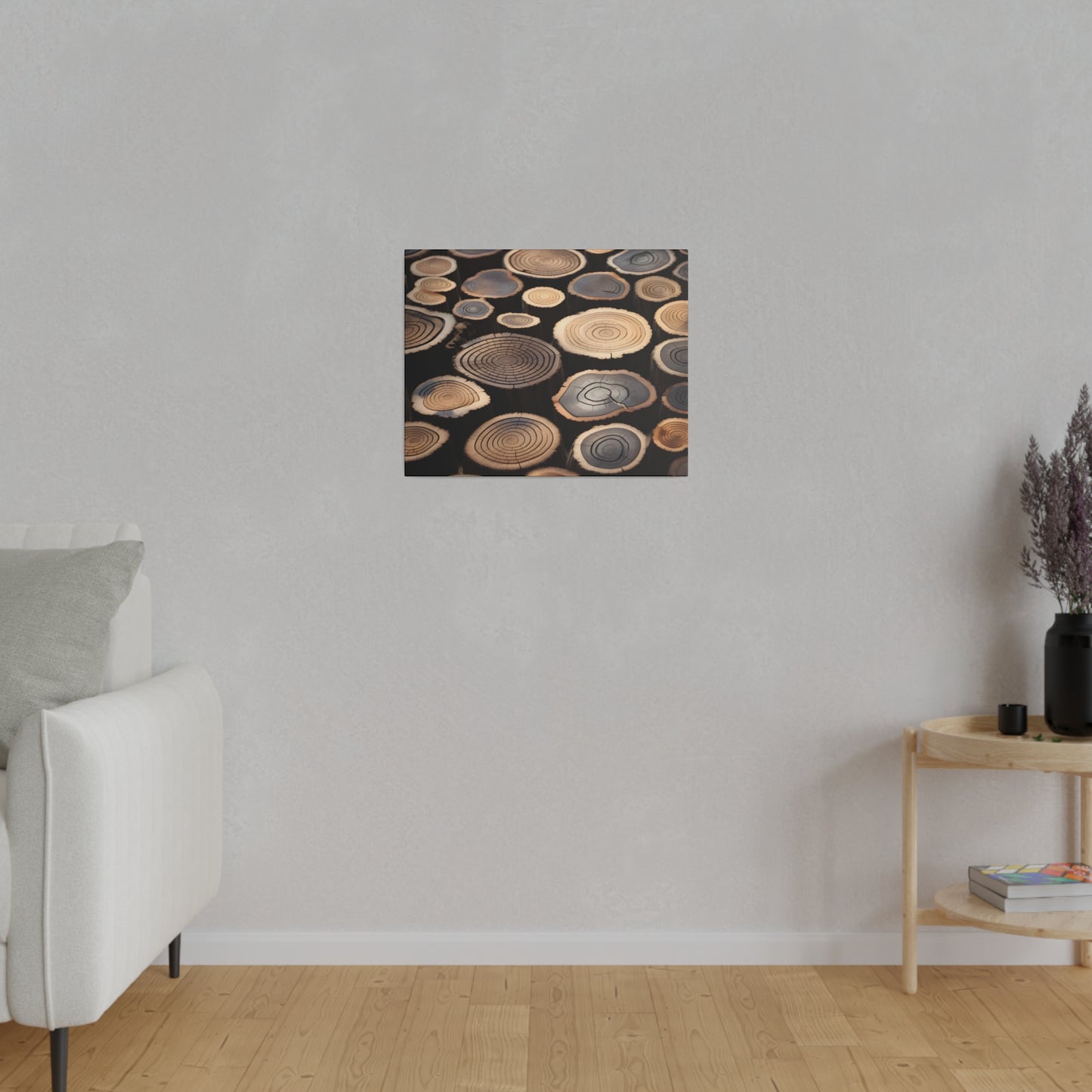 Wood Round Matte Canvas, Stretched, 0.75" pn015