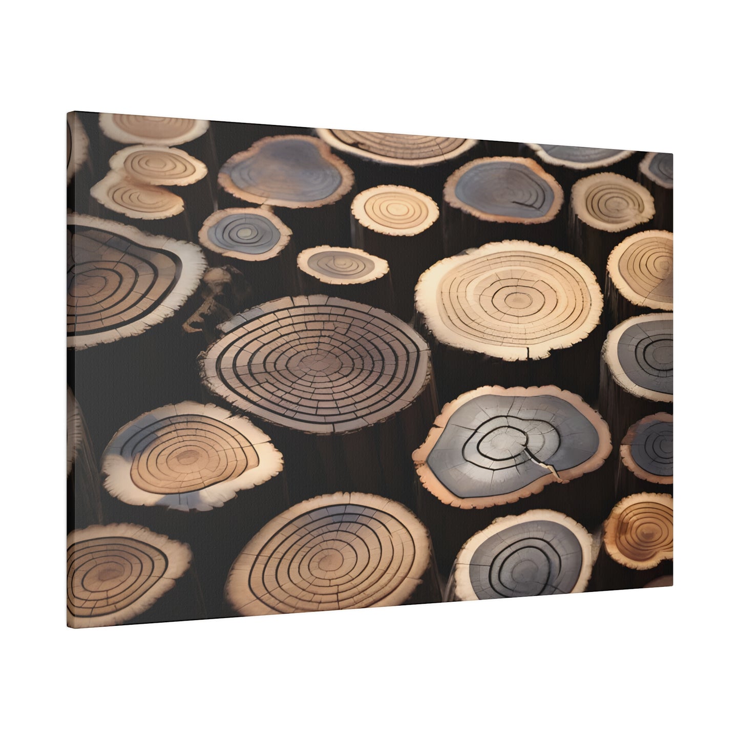 Wood Round Matte Canvas, Stretched, 0.75" pn015