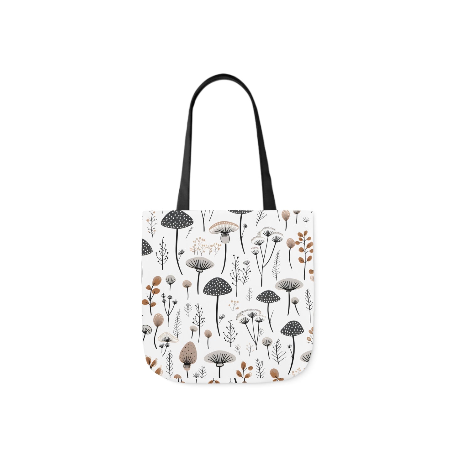 Plants and Mushrooms Polyester Canvas Tote Bag (AOP)