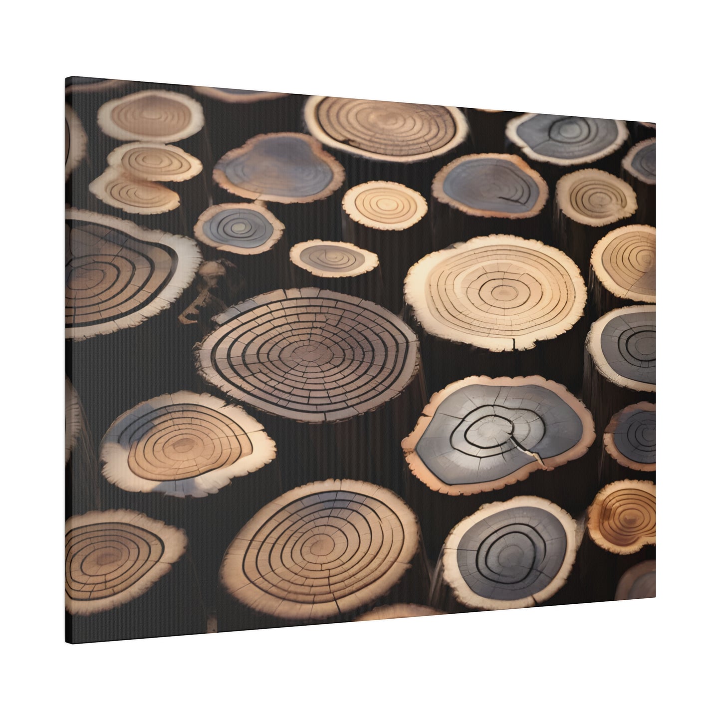 Wood Round Matte Canvas, Stretched, 0.75" pn015