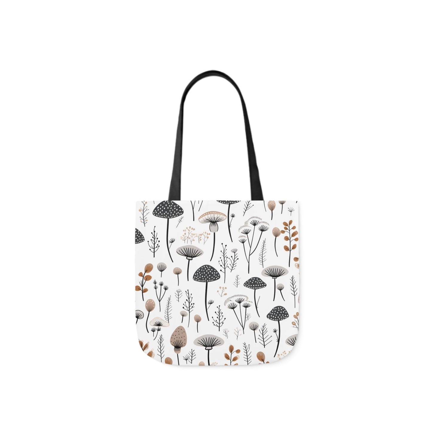 Plants and Mushrooms Polyester Canvas Tote Bag (AOP)