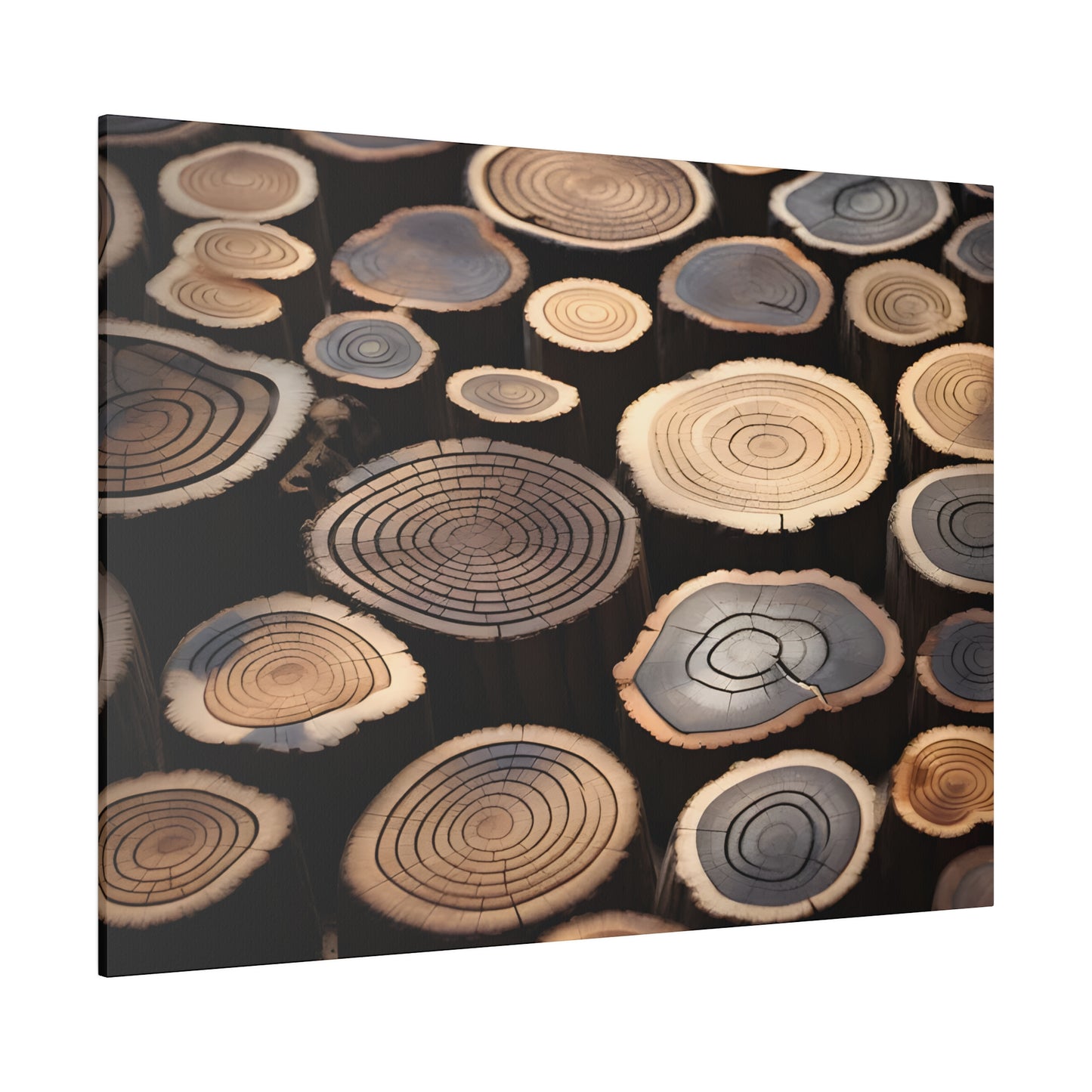 Wood Round Matte Canvas, Stretched, 0.75" pn015