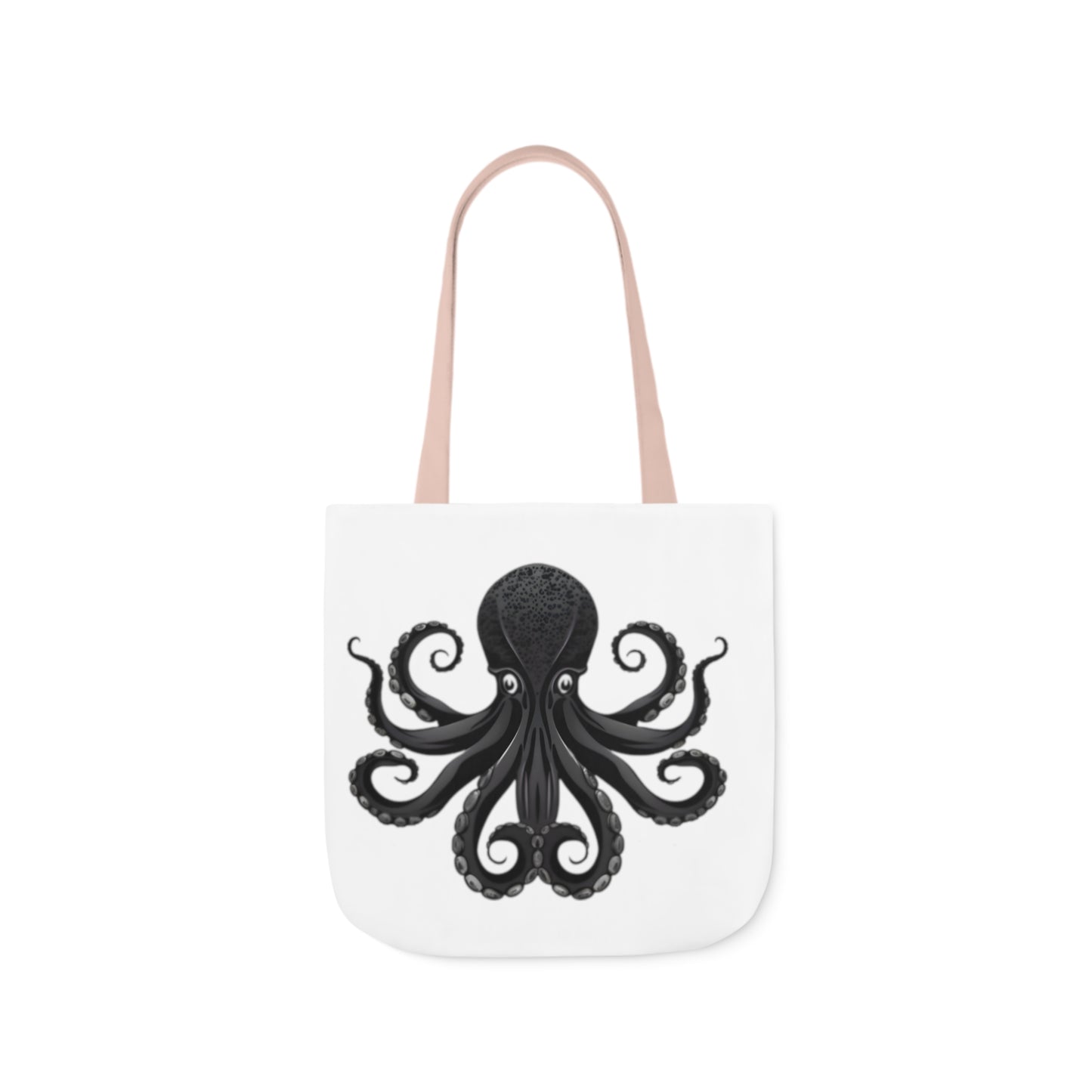 Black Octopus Polyester Canvas Tote Bag (AOP)
