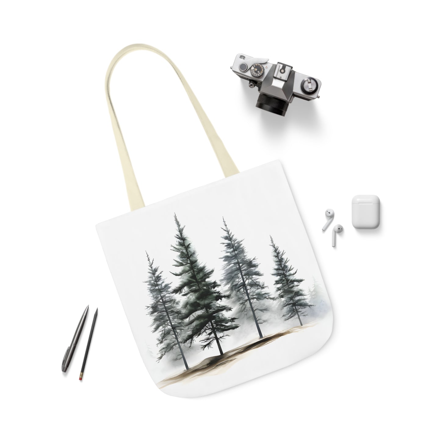 Pine Tree Polyester Canvas Tote Bag (AOP)