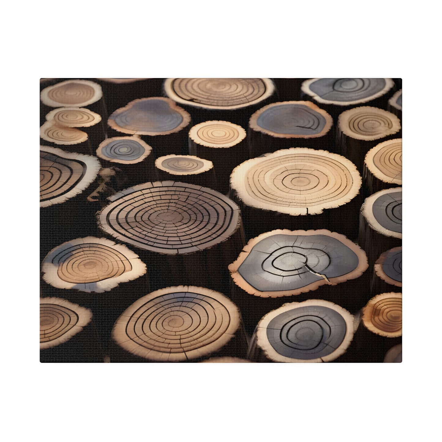 Wood Round Matte Canvas, Stretched, 0.75" pn015