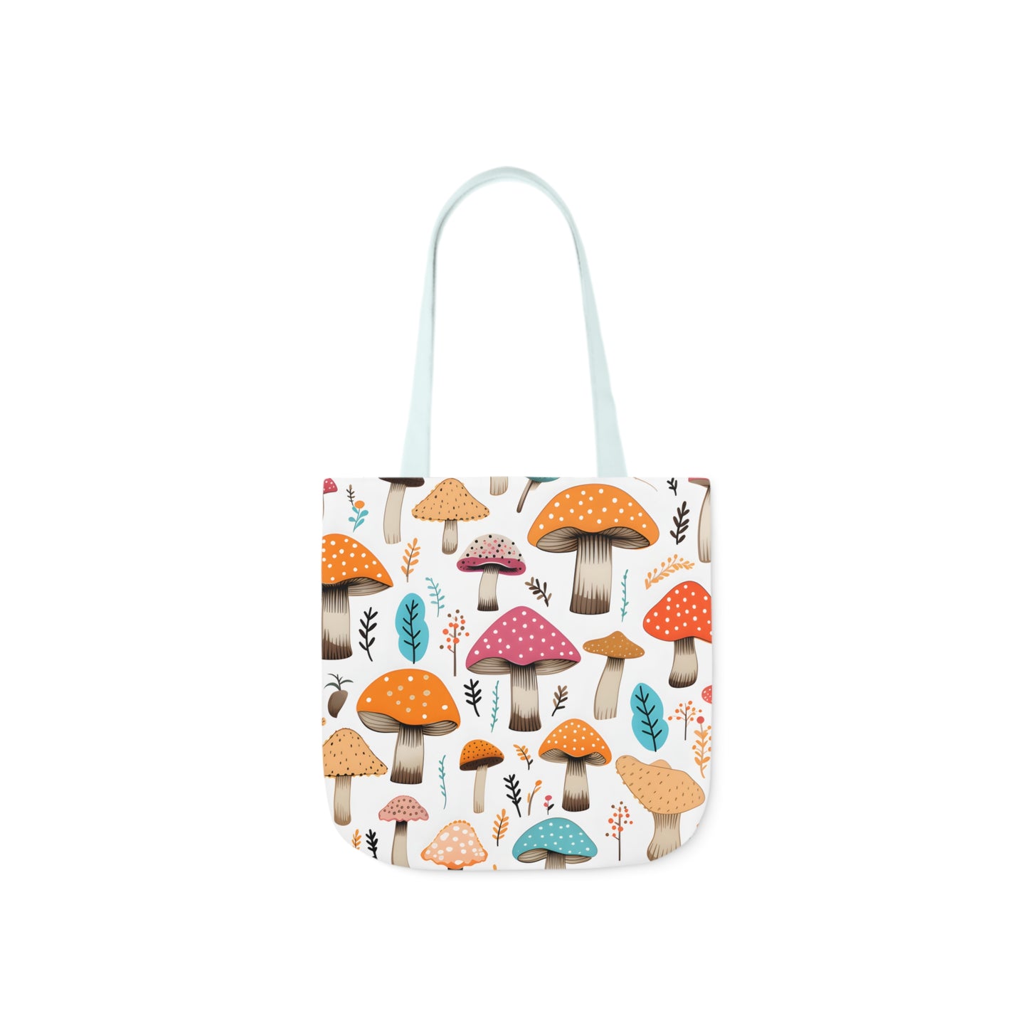 Colorful Mushroom Polyester Canvas Tote Bag (AOP)