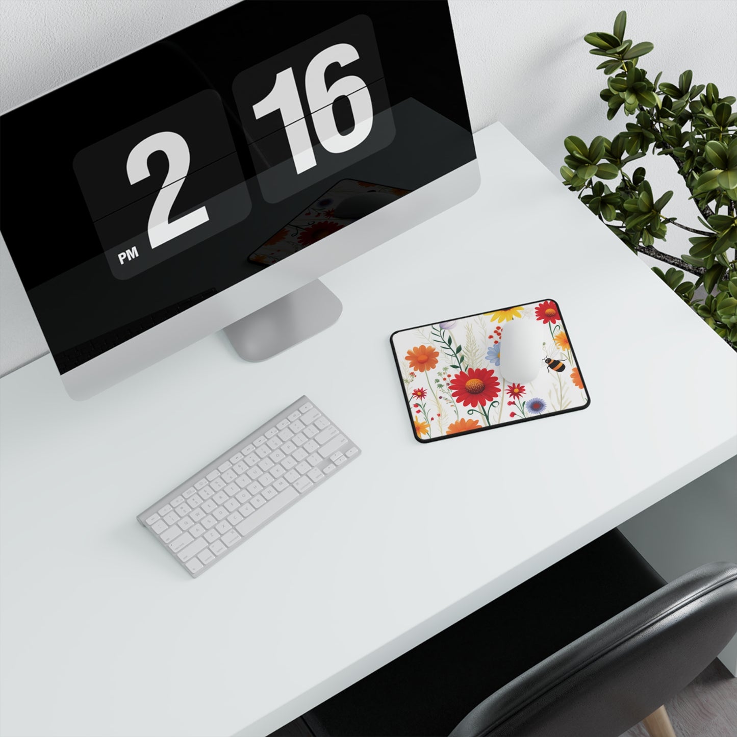 Flowers and Bumble Bee's Non-Slip Mouse Pads