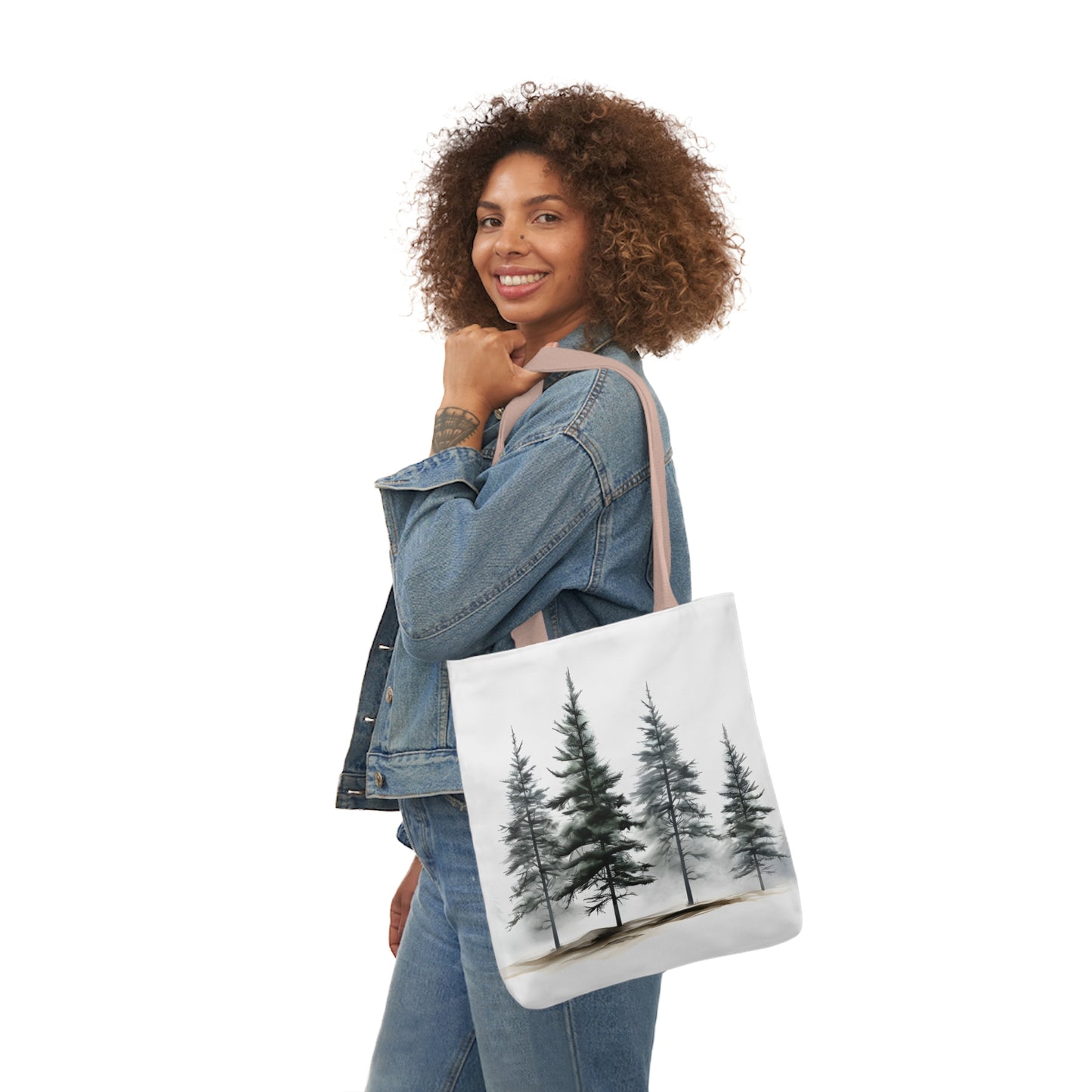 Pine Tree Polyester Canvas Tote Bag (AOP)